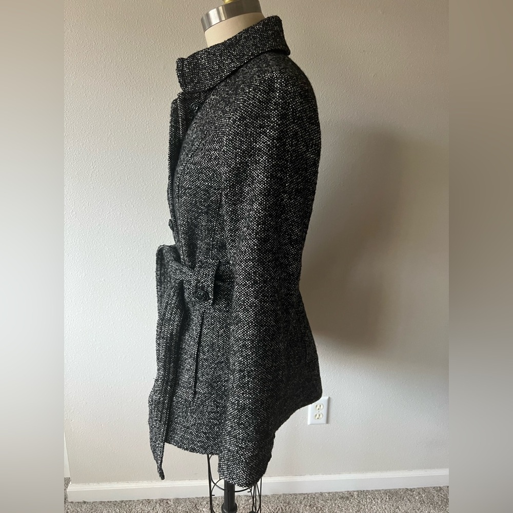 Kensie Black and White Tweed Trench Coat 🧥 - Picture 8 of 15